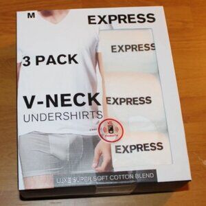 Express 3 Pack V-Neck T-Shirts Men's M Luxe Super Soft Cotton Undershirts NIP